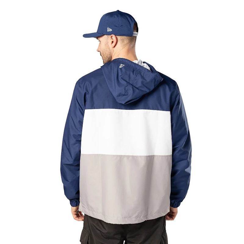 Los Angeles Dodgers Royal Blue Ripstop Quarter-Zip New Era Hooded Windbreaker