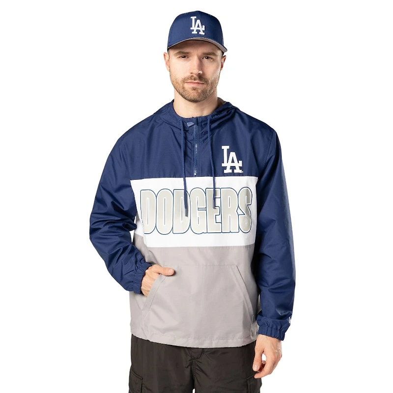 Los Angeles Dodgers Royal Blue Ripstop Quarter-Zip New Era Hooded Windbreaker