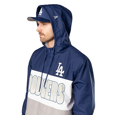 Los Angeles Dodgers Royal Blue Ripstop Quarter-Zip New Era Hooded Windbreaker