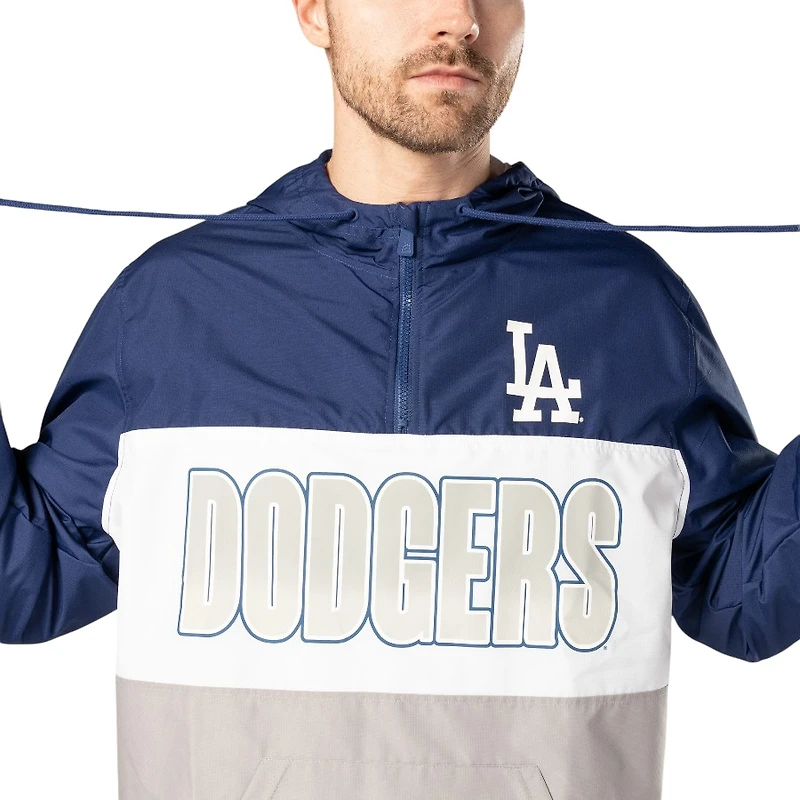 Los Angeles Dodgers Royal Blue Ripstop Quarter-Zip New Era Hooded Windbreaker