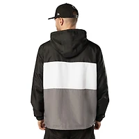 Las Vegas Raiders Black Ripstop Quarter-Zip New Era Hooded Windbreaker