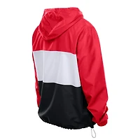 San Francisco 49ers Red Ripstop Quarter-Zip New Era Hooded Windbreaker