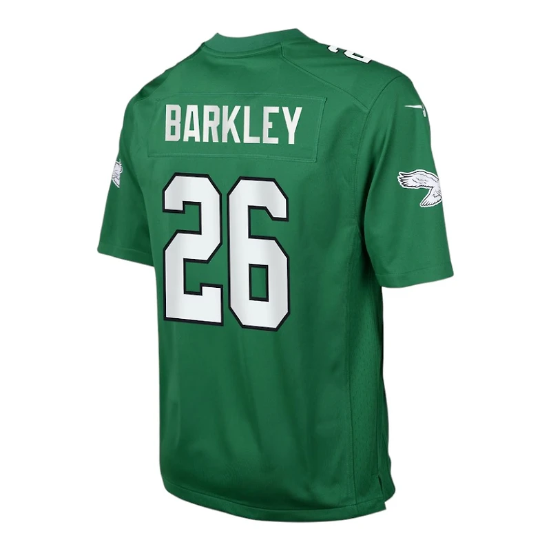 Youth Philadelphia Eagles Saquon Barkley Kelly Green Throwback Nike Game Jersey
