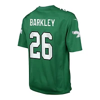 Youth Philadelphia Eagles Saquon Barkley Kelly Green Throwback Nike Game Jersey