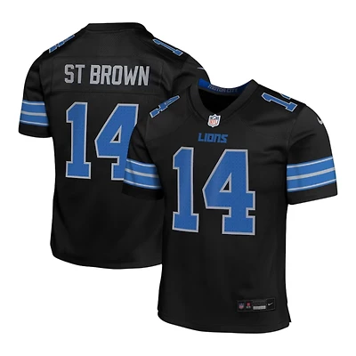 Youth Detroit Lions Amon-Ra St. Brown Black Alternate Nike Game Jersey