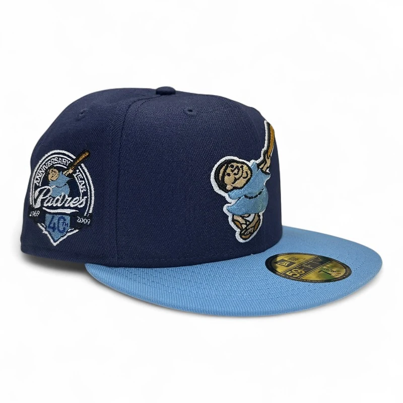 San Diego Padres Navy and Blue Two Tone 40th Anniversary Patch Gray UV New Era 59Fifty Fitted Hat