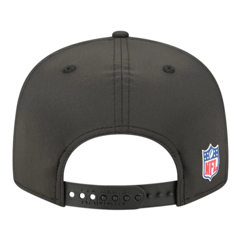 Las Vegas Raiders Black 2025 NFL Sideline Split Panel New Era 9FIFTY Snapback Hat