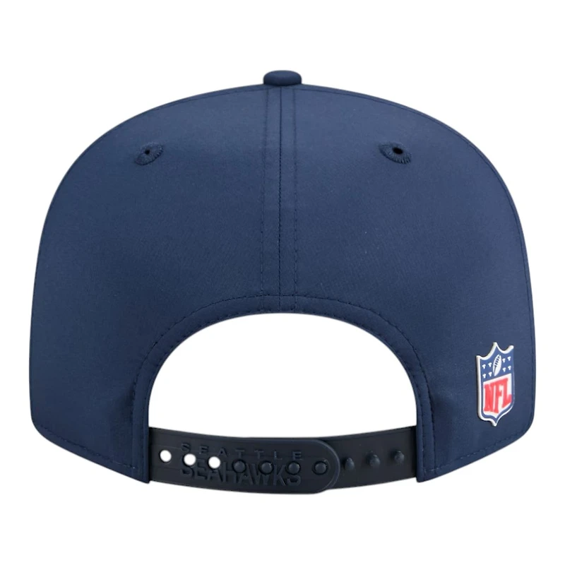 Seattle Seahawks Navy 2025 NFL Sideline Split Panel New Era 9FIFTY Snapback Hat