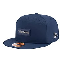 Seattle Seahawks Navy 2025 NFL Sideline Split Panel New Era 9FIFTY Snapback Hat