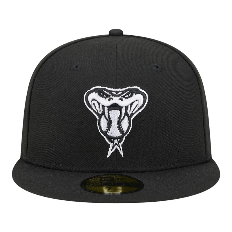 Arizona Diamondbacks Black and White 2001 World Series Patch Grey UV New Era 59FIFTY Fitted Hat