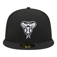 Arizona Diamondbacks Black and White 2001 World Series Patch Grey UV New Era 59FIFTY Fitted Hat