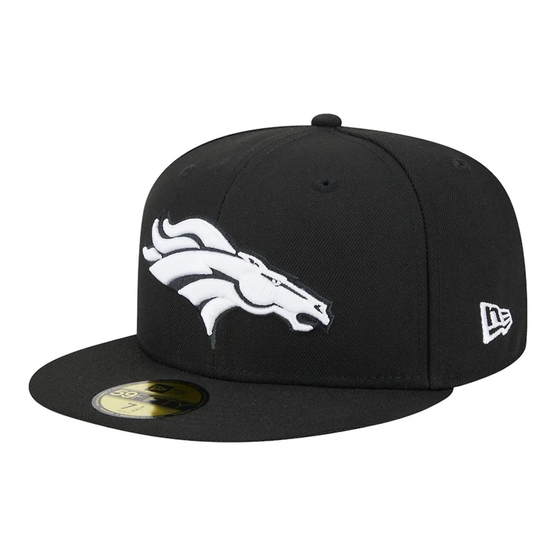 Denver Broncos and White Super Bowl 50 Patch Grey UV New Era 59FIFTY Fitted Hat