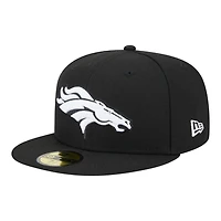 Denver Broncos and White Super Bowl 50 Patch Grey UV New Era 59FIFTY Fitted Hat