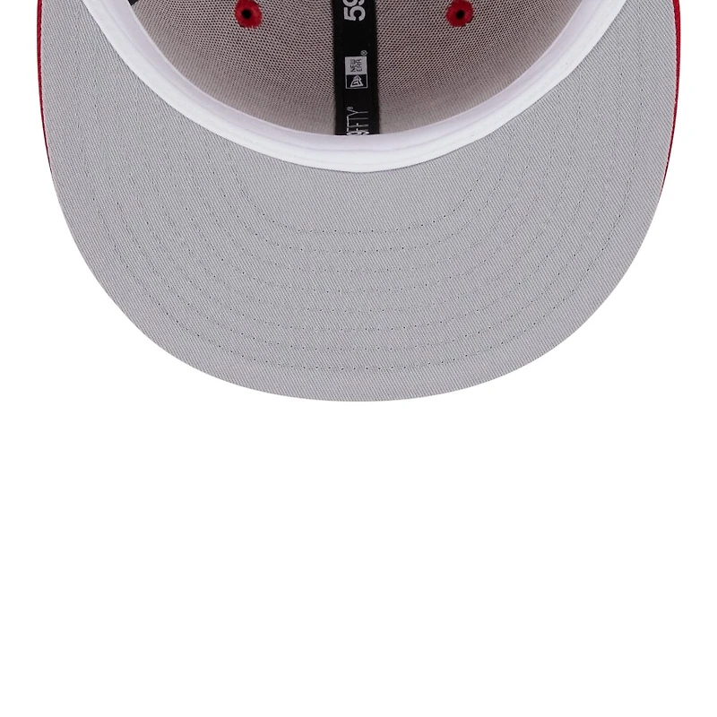 Pittsburgh Pirates Red and White 1959 All Star Game Patch Grey UV New Era 59FIFTY Fitted Hat