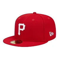 Pittsburgh Pirates Red and White 1959 All Star Game Patch Grey UV New Era 59FIFTY Fitted Hat