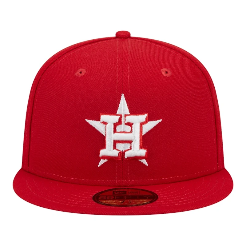 Houston Astros Red and White 2017 World Series Patch Grey UV New Era 59FIFTY Fitted Hat