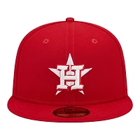 Houston Astros Red and White 2017 World Series Patch Grey UV New Era 59FIFTY Fitted Hat