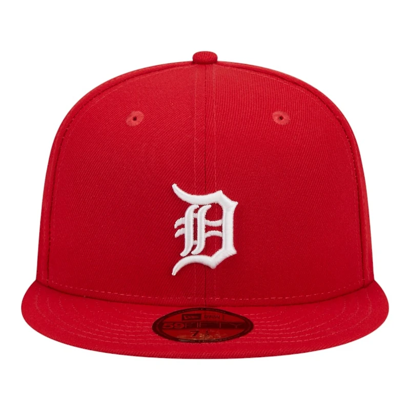 Detroit Tigers Red and White 2005 All Star Game Patch Grey UV New Era 59FIFTY Fitted Hat