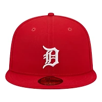 Detroit Tigers Red and White 2005 All Star Game Patch Grey UV New Era 59FIFTY Fitted Hat