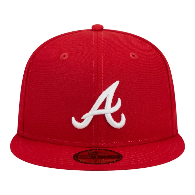 Atlanta Braves Red and White 2021 World Series Patch Grey UV New Era 59FIFTY Fitted Hat