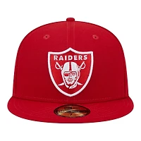 Las Vegas Raiders Red and White Super Bowl XVIII Patch Grey UV New Era 59FIFTY Fitted Hat