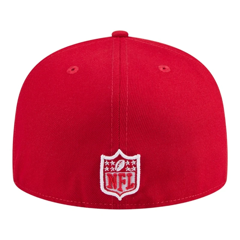 Denver Broncos Red and White Super Bowl 50 Patch Grey UV New Era 59FIFTY Fitted Hat