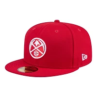 Denver Nuggets Red and White Western Conference Patch Grey UV New Era 59FIFTY Fitted Hat