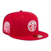 Denver Nuggets Red and White Western Conference Patch Grey UV New Era 59FIFTY Fitted Hat