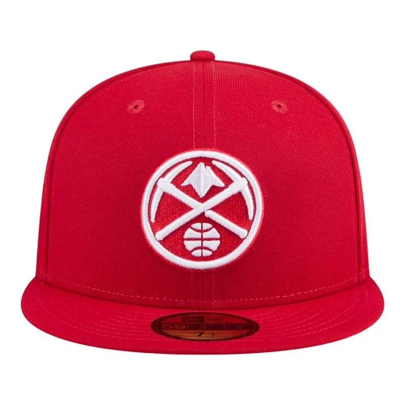 Denver Nuggets Red and White Western Conference Patch Grey UV New Era 59FIFTY Fitted Hat