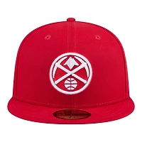 Denver Nuggets Red and White Western Conference Patch Grey UV New Era 59FIFTY Fitted Hat