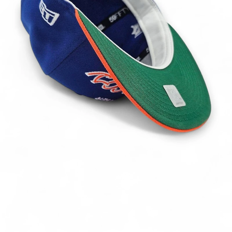 Denver Broncos Majestic Blue Rush Orange 2T Leon the Lab Green UV New Era 59FIFTY Fitted Hat