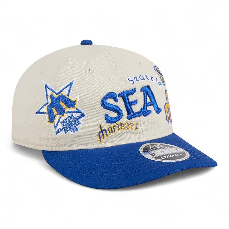 Seattle Mariners Chrome and Royal Blue Scatter Retro Crown 9FIFTY Snapback