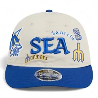 Seattle Mariners Chrome and Royal Blue Scatter Retro Crown 9FIFTY Snapback
