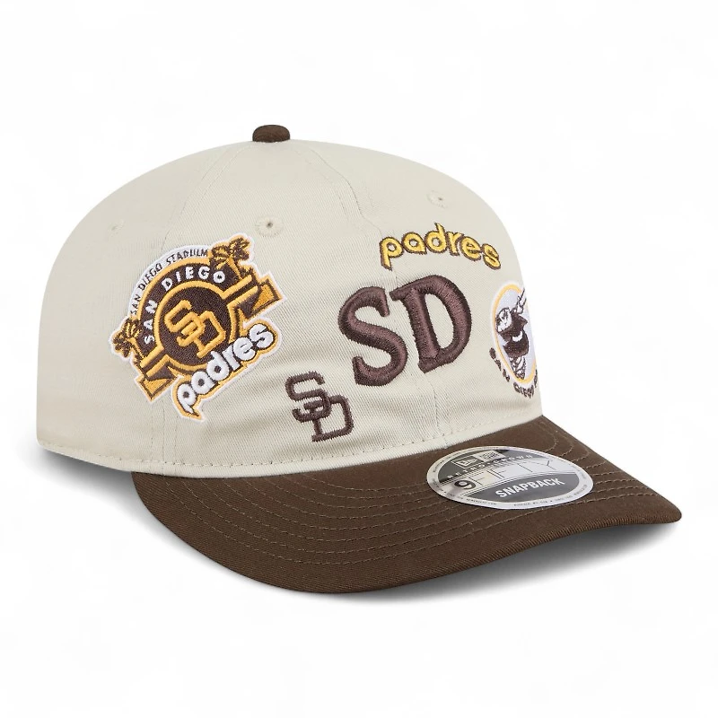 San Diego Padres Chrome and Brown Scatter Retro Crown 9FIFTY Snapback