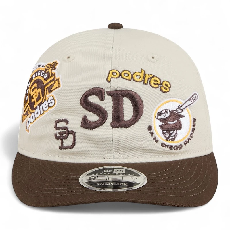 San Diego Padres Chrome and Brown Scatter Retro Crown 9FIFTY Snapback