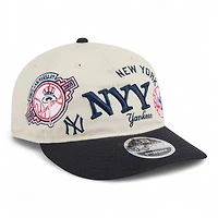 New York Yankees Chrome and Navy Scatter Retro Crown 9FIFTY Snapback