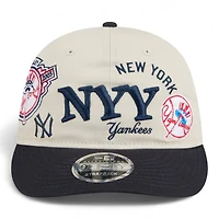 New York Yankees Chrome and Navy Scatter Retro Crown 9FIFTY Snapback