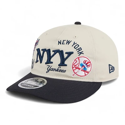 New York Yankees Chrome and Navy Scatter Retro Crown 9FIFTY Snapback