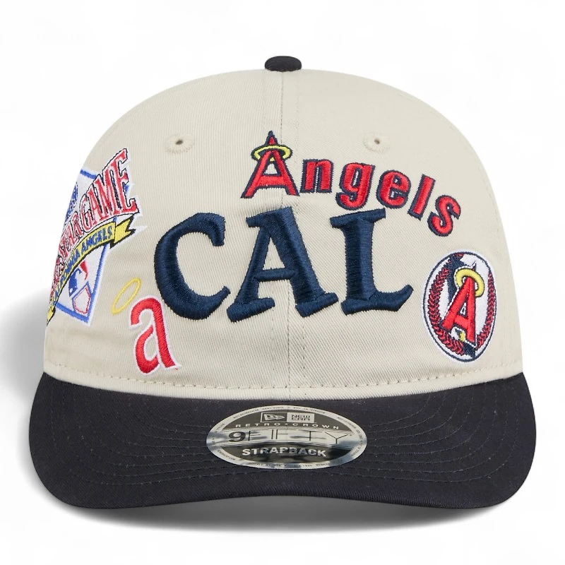 California Angels Chrome and Navy Scatter Retro Crown 9FIFTY Snapback