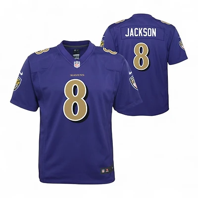 Youth Baltimore Ravens Lamar Jackson Purple Alternate Nike Game Jersey