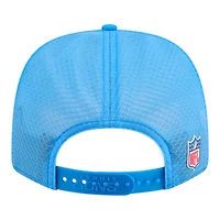 Detroit Lions Blue Throwback Logo 2025 NFL Sideline New Era 9SEVENTY Trucker Adjustable Snapback Hat