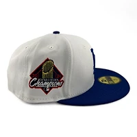 Los Angeles Dodgers White and Royal Blue"East vs West Collection" 2024 WS Champs Patch Gray UV New Era 59FIFTY Fitted Hat