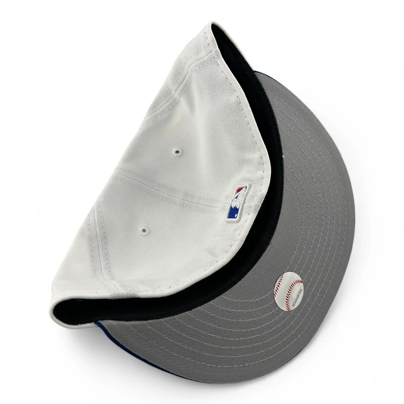 Los Angeles Dodgers White and Royal Blue"East vs West Collection" 2024 WS Champs Patch Gray UV New Era 59FIFTY Fitted Hat