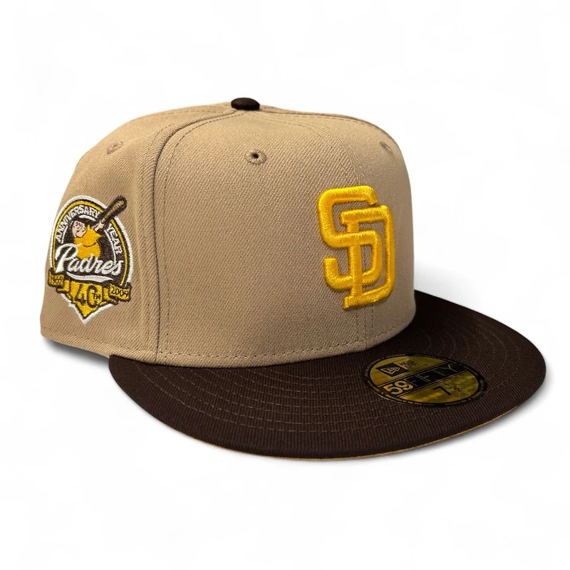 San Diego Padres Brown 2Tone 40th Anniversary Patch Gold UV New Era 59Fifty Fitted Hat