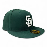 San Diego Padres White on Dark Green Gray UV New Era 59Fifty Fitted Hat