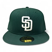 San Diego Padres White on Dark Green Gray UV New Era 59Fifty Fitted Hat