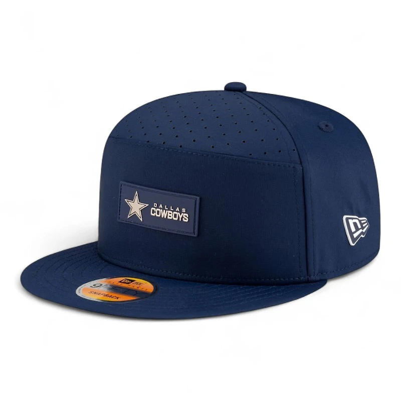 Dallas Cowboys Navy 2025 NFL Sideline Split Panel New Era 9FIFTY Snapback Hat