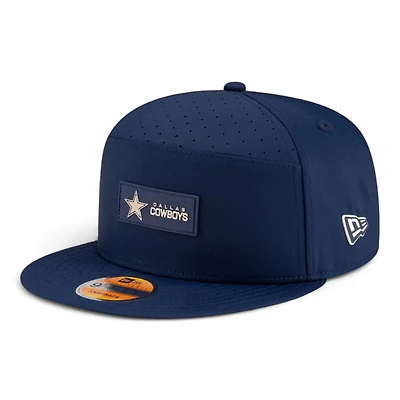 Dallas Cowboys Navy 2025 NFL Sideline Split Panel New Era 9FIFTY Snapback Hat