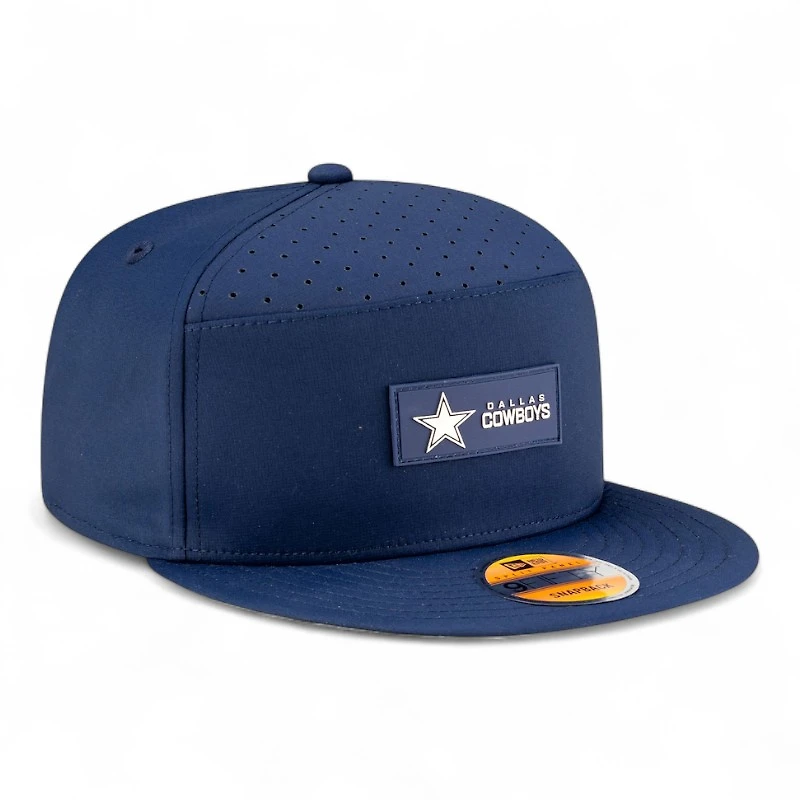 Dallas Cowboys Navy 2025 NFL Sideline Split Panel New Era 9FIFTY Snapback Hat