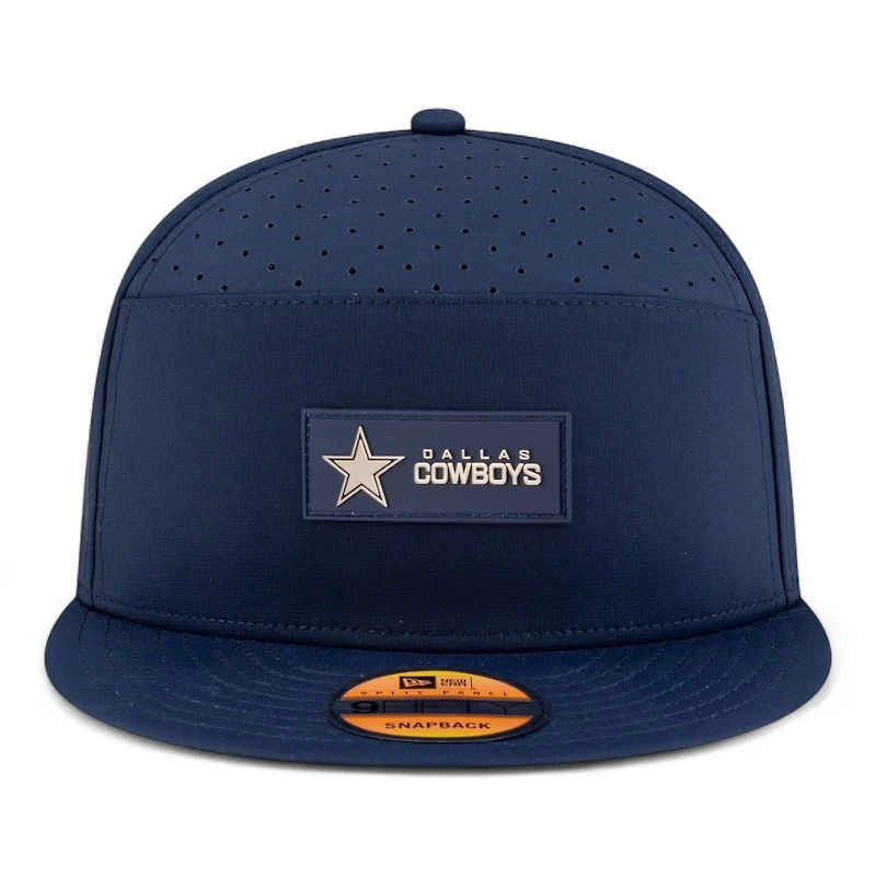 Dallas Cowboys Navy 2025 NFL Sideline Split Panel New Era 9FIFTY Snapback Hat